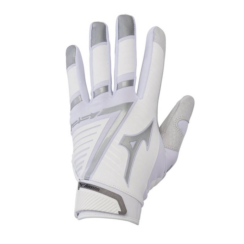 Damske Rukavice Mizuno F-257 Softball Batting Biele/Strieborne Vypredaj GAQM36785
